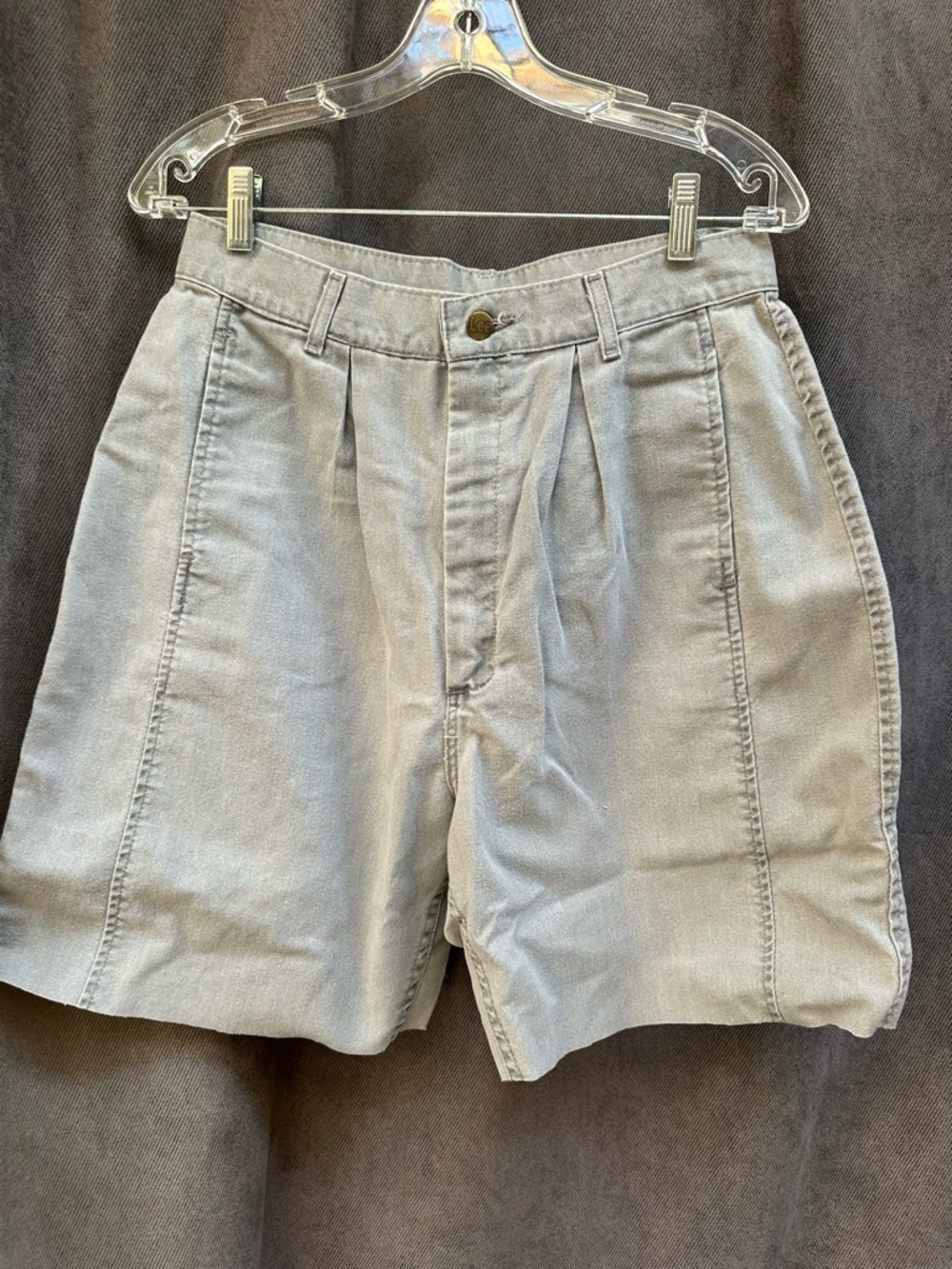 Vintage 80s Lee jeans cut off shorts grey pleats